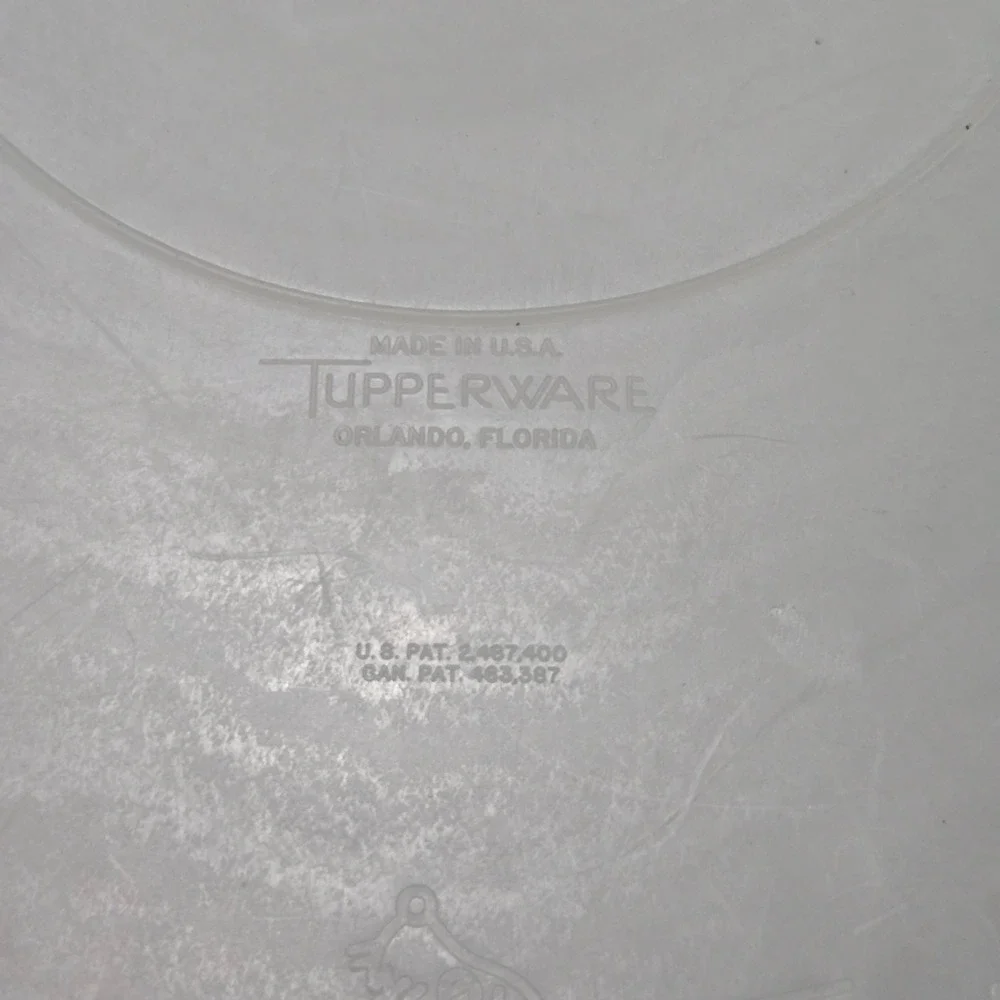 Tupperware 405-9 Divided Servalier 224-9 Lid Vintage White Round 11.5